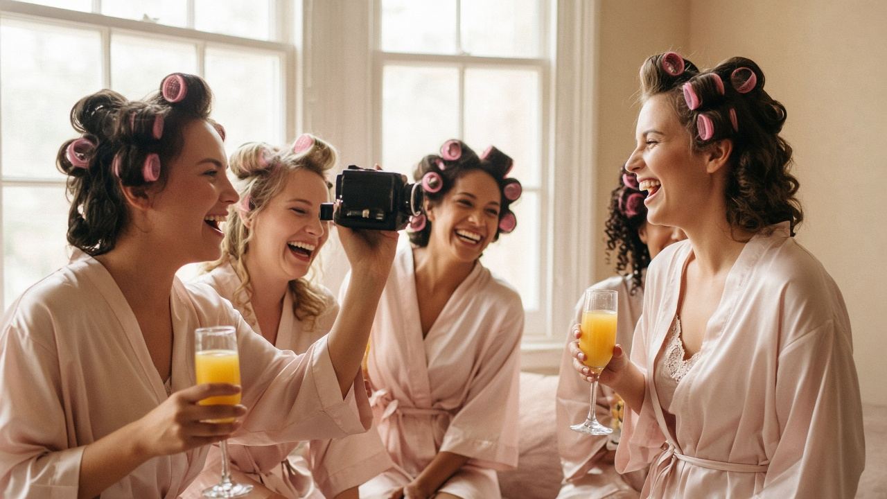 Bridesmaids getting ready